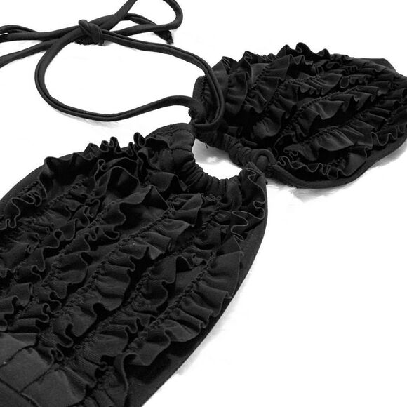 Black ruffled bikini set  - Picture 1 of 8
